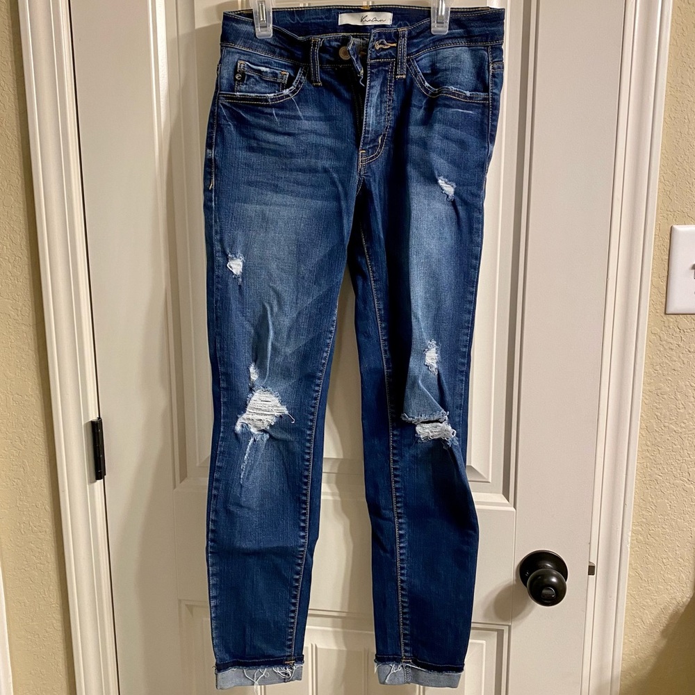 Kancan distressed cuff skinny jeans size 25